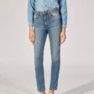 Khaite Vanessa high rise rise straight jeans medium crease sz 25